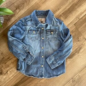 Ralph Lauren Kids Blue Denim snap up shirt size 5